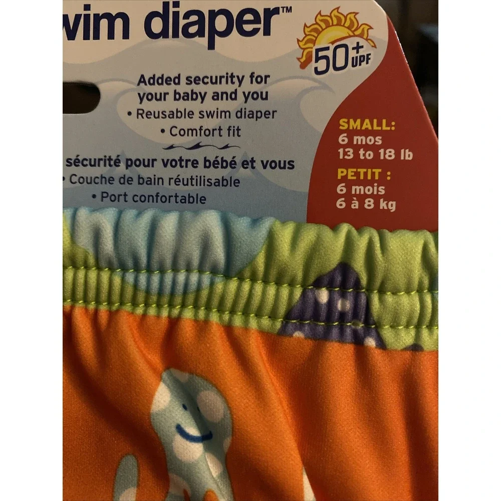 SwimWays Reusable Swim‎ Diaper, Octopus Design Small  6 Months 13-18 lbs NEW